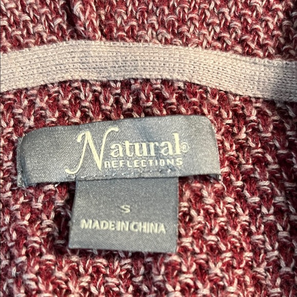 Natural Reflections Burgundy and Cream Knit Sweater - Picture 2 of 11